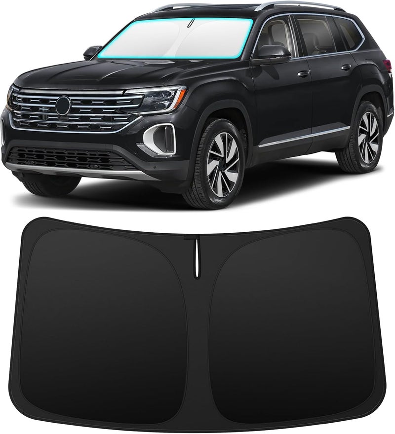 INSAUTO Foldable Windshield Sun Shade for Volkswagen/VW Atlas 2018-2026, Heat & UV Protection Car Sunshade with Storage Bag, Keep Interior Cool & Easy Installation - Image 1
